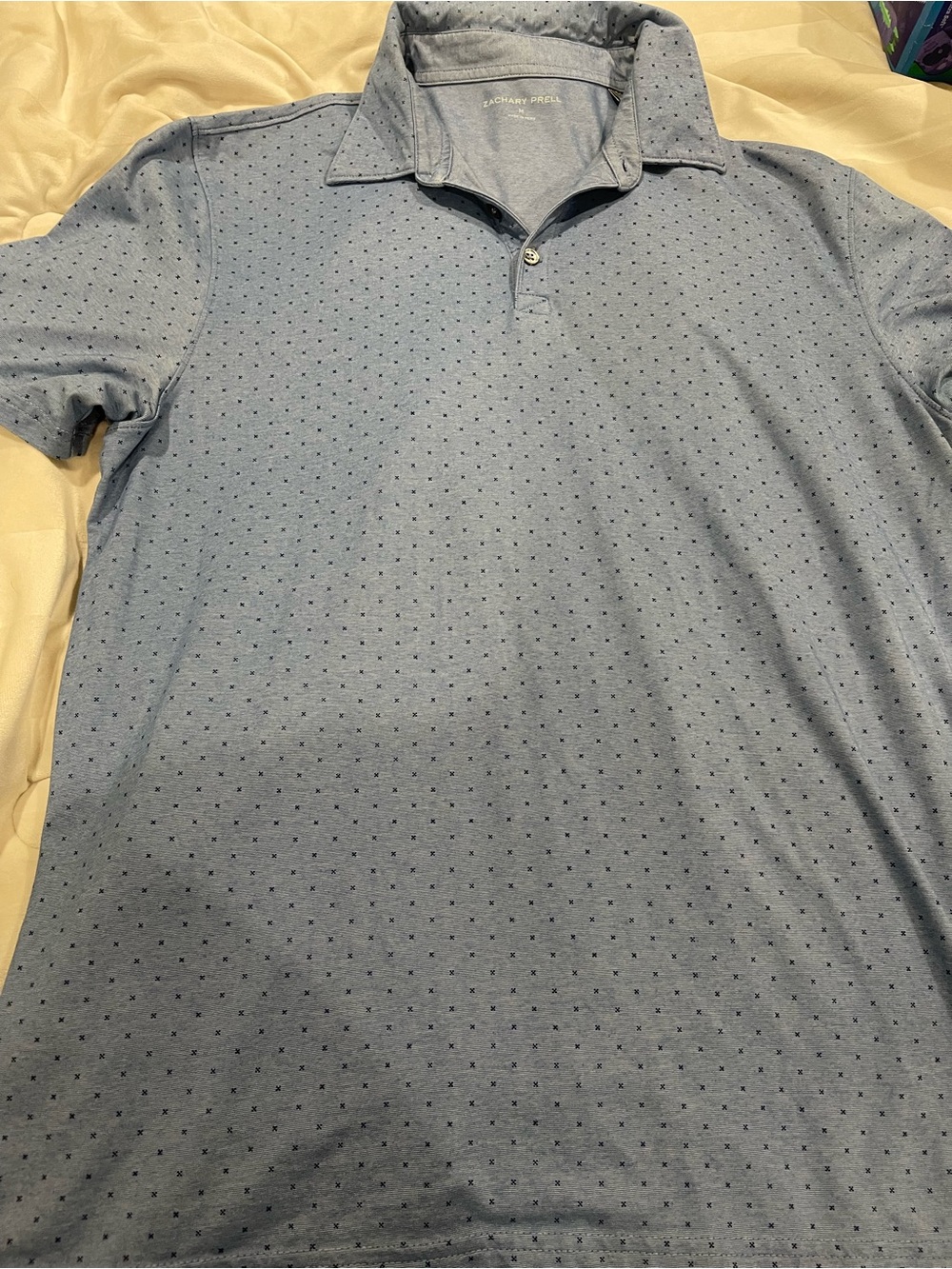 Zachary Prell men Light Blue Micro-Print Polo Shirt